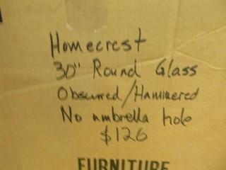 30" Round Glass Table Top and 36" Round Glass Table Top (W-4-5-1)