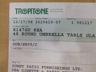 (2) 48" Round Glass Table Tops (W-3-5-3)