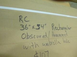 36" x 54" Rectangular Glass Table Top and (2) 54" Round Glass Table Tops (W-3-5-1)