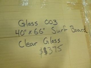 42" x 72" Oval Glass Table Top and 40" x 66" Surf Board Glass Table Top (W-3-4-1)