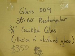 40" x 66" Rectangular Glass Table Top and 36" x 60" Rectangular Glass Table (W-3-4-1)
