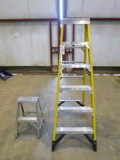 6' Fiberglass/Aluminum Step Ladder and 2' Aluminum Step Ladder