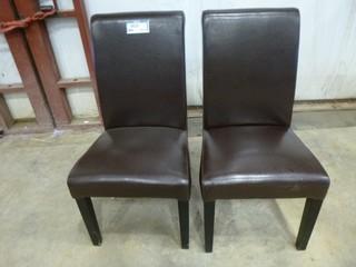 (2) Dining Chairs and Steel Frame End Table