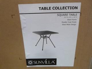 Square Mesh Table, 36"L x 36"W x 29"H (W-1-5-2)