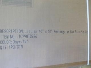 40" x 56" Rectangular Gas Fire Pit Top, Onyx Color (W-5-5-3)