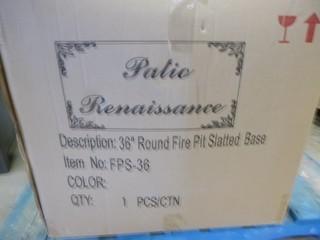36" Round Fire Pit Slatted Base *No Cover* (W-4-2-2)