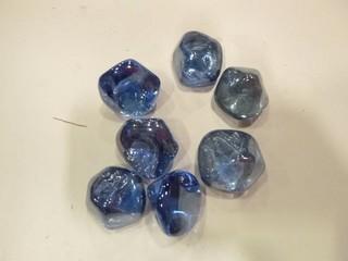 Box Of Sapphire Glass Pebbles