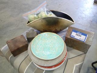Qty of Cloth Napkins, Plates and Home Decor