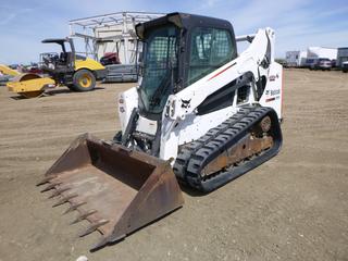 2014 Bobcat T590 Compact Track Loader c/w 4 Cyl Bobcat D24NAP, Showing 5,709.5 Hours, A/C Cab, Heater, Joystick, 72" Tooth Bucket, Aux Hyd, Q/C, POS, SN ALJU12146