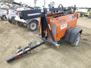 S/A Portable Wanco Light Tower c/w Kohler Engine, Showing 4,213 Hours, 6KVA, 120/240V, 3 Light Bulbs, SN 5F13D1413B1004193 *NOTE: Parts Only, No Hitch, RS Flat Tire* (NC)