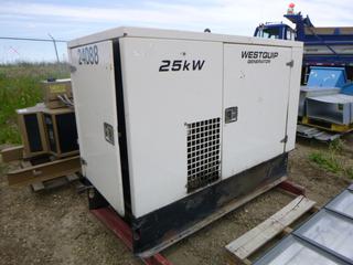 25KW Gen Set, Stamford Generator Showing 2147.3 Hrs, S/N G10E12597, 240V, Single Phase, *Note Hole in Engine Block* *Parts Only*