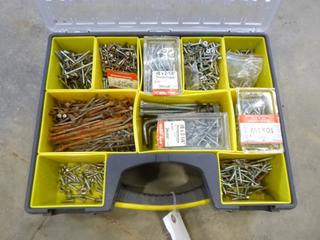 Stanley Compartment Box w/ Contents, Assorted Screws & Nails (E4-5-1)