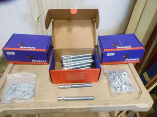 (3) Boxes of 25, Powers 5/8" x 6" Stud & SDI Concrete Anchor (B-1)