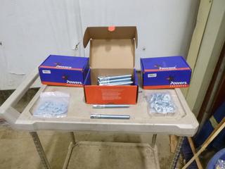 (3) Boxes of 25, Powers 5/8" x 6" Stud & SDI Concrete Anchor