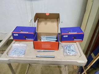 (3) Boxes of 25, Powers 5/8" x 6" Stud & SDI Concrete Anchor (B-1)