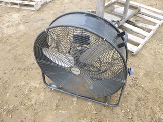 Mastercraft Portable Fan, 26", 3 Speed, Cord Is Damaged and Rubbermaid 3 Platform Cart, 38 1/4" x 31 7/8" x 18 1/2" (WR-4)
