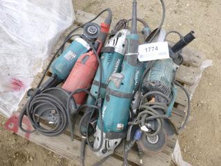 (6) Makita Angle Grinder, (1) Milwaukee 7" Grinder