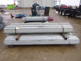 Approx 455 Pieces 1 3/8" Galvanized Pipe, (.083) Wall Thickness, 10' Long
