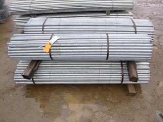 Approx 300 Pieces 1 3/8" Galvanized Pipe, (.083) Wall Thickness, 68" - 72" Long