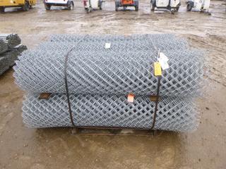 300' 2oz Wire Galvanized Chain Link , 2" x 9G x 72", Knuckle Bottom - Barbed Top