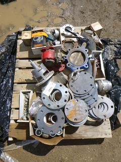 Pallet of Misc Fittings, Valves, Blanks and Truck Parts