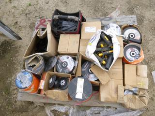 Assorted Grinding Discs, Dewalt Grinder Handles / Keys / Guards, Husky Tool Bag, Walter Mounted Brushes, 1 1/8" - 3 35/8"