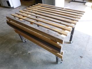 Custom Built Portable Table, 37" x 47" x 30 w/  Flip Top Up Top , Adjustable Legs (SC)