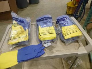 (3) Bags of 12, Ansell Chemi-Pro Gloves, Size 9, # 224 (A-2)