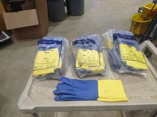 (3) Bags of 12, Ansell Chemi-Pro Gloves, Size 9, # 224 (A-2)