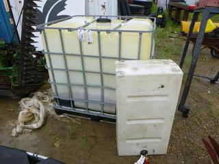 Used Oil Container, 330 Gallon 47 1/2" x 39 1/2" x 44 1/2", 28 Gallon Container 39" x 19" x 10 3/4" *NOTE: Damaged* (WR-5)