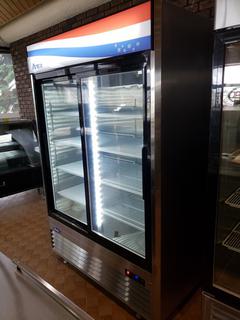 Model MCF8709CAH1 1382mm X 755mm X 2135mm Sliding Door Showcase Refrigerator *NOTE: Cannot Be Picked Up Until July 10*
