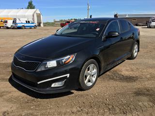 2014 KIA Optima LX 4 Door Sedan c/w 2.4L, Auto, A/C. Showing 184,287 Kms.  S/N KNAGM4A73E5484713.