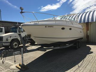 2000 Rinker Fiesta VEE270 Boat c/w Mercury Merc Cruiser 5.7 L S/N RNK63170G900. 2005 Venture Trailer S/N 47GRR27295B000460. Imported From USA, Import Form One Available In Office. 