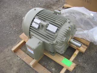 GE M9463 Extra Severe Duty Motor, 75 HP, 1800 RPM, 460V, 365T Frame, TEFC, C-Face & Foot Mount.