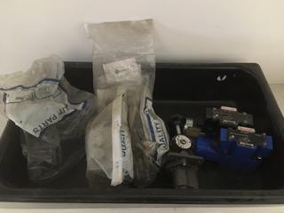 Assorted Hydraulic Parts Including (2) Directional Valves, Line Mounted Body & Seals.