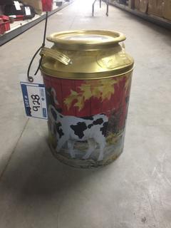 Tin Dairy Cow Container.