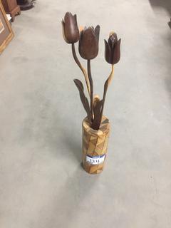 Wooden Flower Vase.