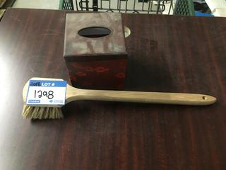 Bristle Brush, Decorative Kleenex Box.