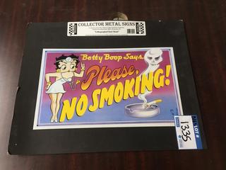 Collector Metal Sign, Betty Boop.
