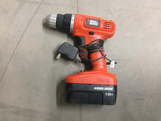 Black And Decker 18 Volt, Rechargeable Drill/Battery.