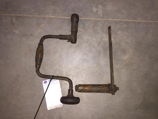 Vintage Hand Drill and Handle.