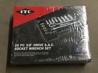 ITC 20 Piece 3/8"" Drive SAE Socket Wrench Set.