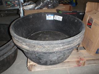 (4) 18 Gallon Rubber Feed Bins.