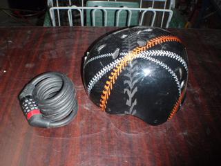 Bike Lock, Medium Helmet.