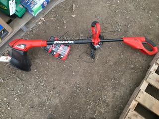Black and Decker Electric Weed Wacker c/w Charger and (3) Batteries.