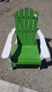 (2) Adirondack Chairs Green, Green & White.