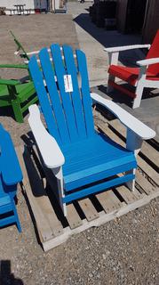 (2) Adirondack Chairs Blue, Blue & White.