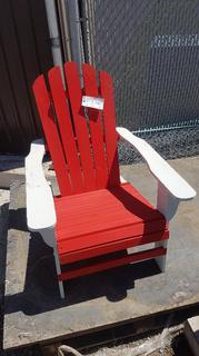 (2) Adirondack Chairs Red, Red & White.