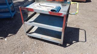 3 Tier Shop Cart & Small Folding Stool.
