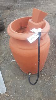 Plastic Rain Barrel with planter